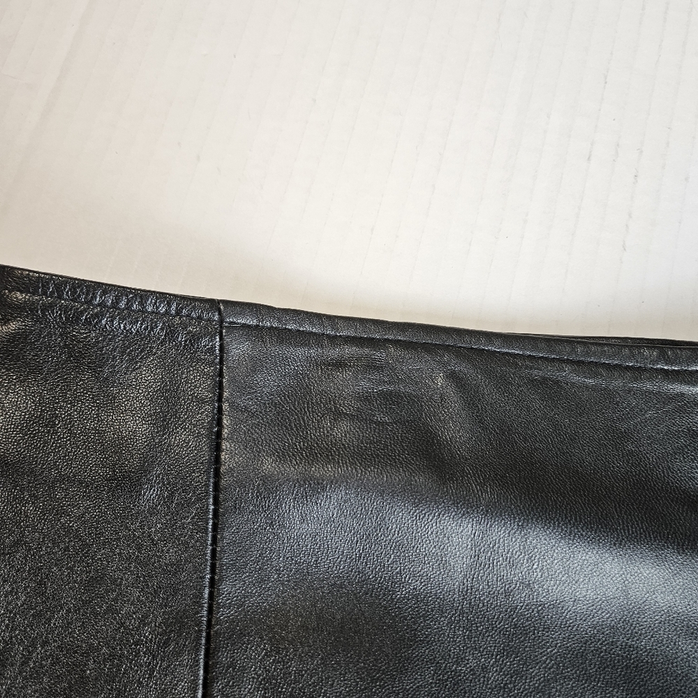 LEATHER 9000 Women Fierce Chocolate Geniune Leather Skirt Size 12 - Picture 2 of 9